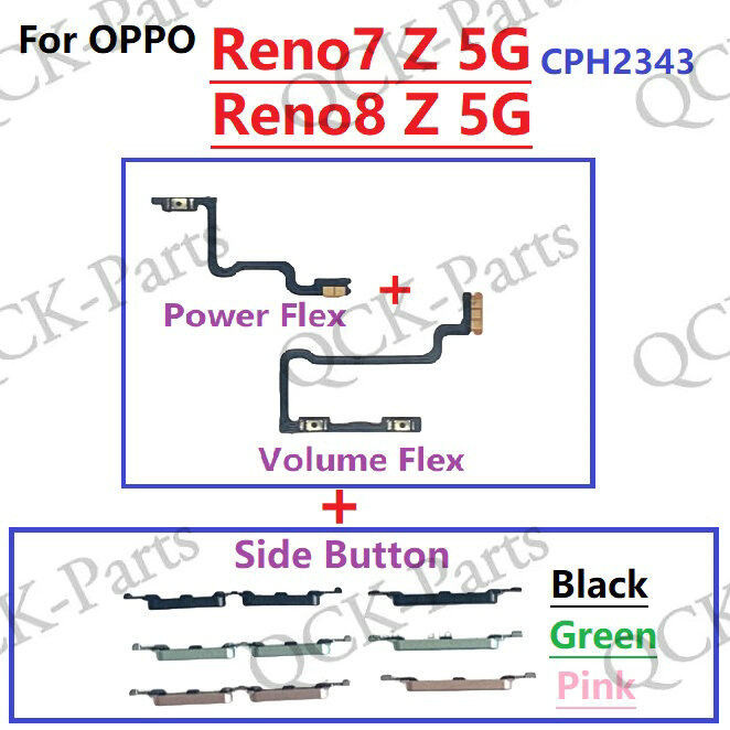 ปุ่มปรับระดับเสียงเปิดปิด Flex Out ปุ่มด้านข้างสําหรับ OPPO Reno 7z 8z Reno7 Z Reno8 Z สวิทช์เปิด OFF Key Mute Volume ปุ่มควบคุมริบบิ้น Flex