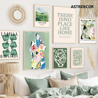 ภาพวาดผ้าใบ รูปแจกันพฤกษศาสตร์ La Mela Van Gogh Abstract Lin…