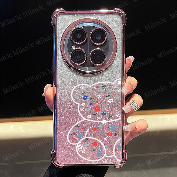 เคส Honor X9C X9B X9A X7C 5G เคส Honor X9c Smart เคสลายหมีใส เคสโทรศัพท์กันกระแทกหนา พร้อมฟิล์มเลนส์