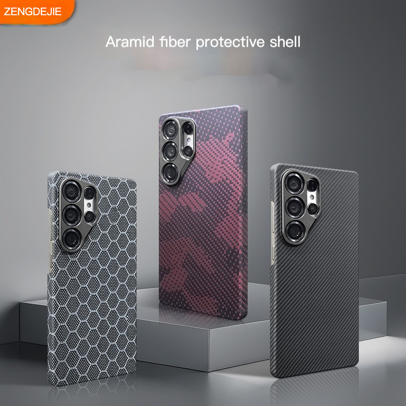 สําหรับ Samsung S25 Ultra Case Kevlar Magnetic Ultra-Thin Anti-Drop Aramid Fiber Hard Cover