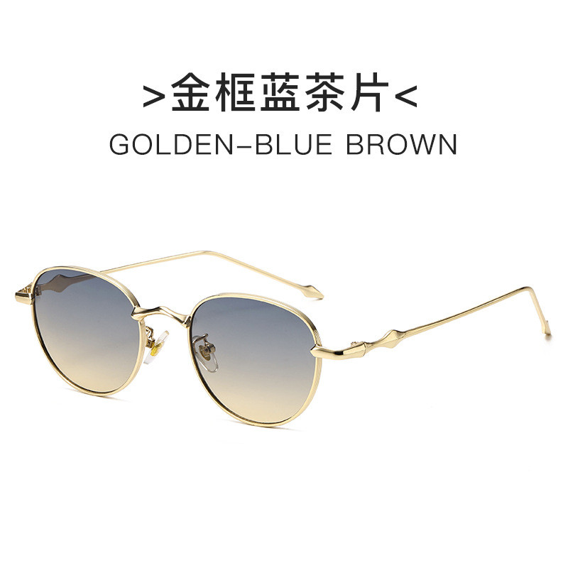 โลโช 2025 โลหะใหม่รอบแฟชั่นขั้นสูงแต่งหน้าดาวตกแต่งแว่นกันแดด, การออกแบบที่ไม่ซ้ํากัน, เสน่ห์ไม่มีที่สิ้นสุด, ด้านหน้าแนวโน้ม, แสงแดดฤด - รูปที่ 3