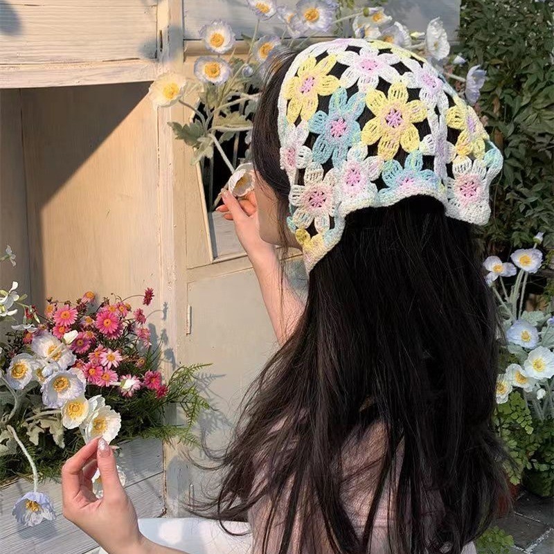 ผ้าโพกศีรษะทรงสามเหลี่ยม สไตล์เกาหลี ฤดูร้อน เหมาะสำหรับใส่เที่ยวและถ่ายรูปทะเล OOTD - รูปที่ 5