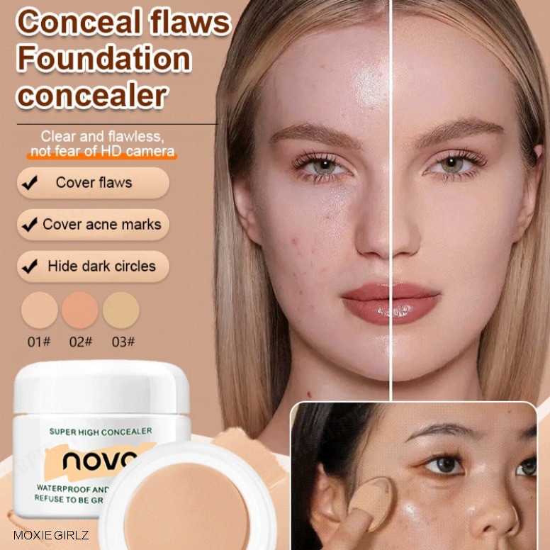 NOVO อย่างเป็นทางการต้นฉบับNOVO คอนซีลเลอร์ Full Coverage Foundation ครีมกันน้ํา Sweatproof Cover Sp