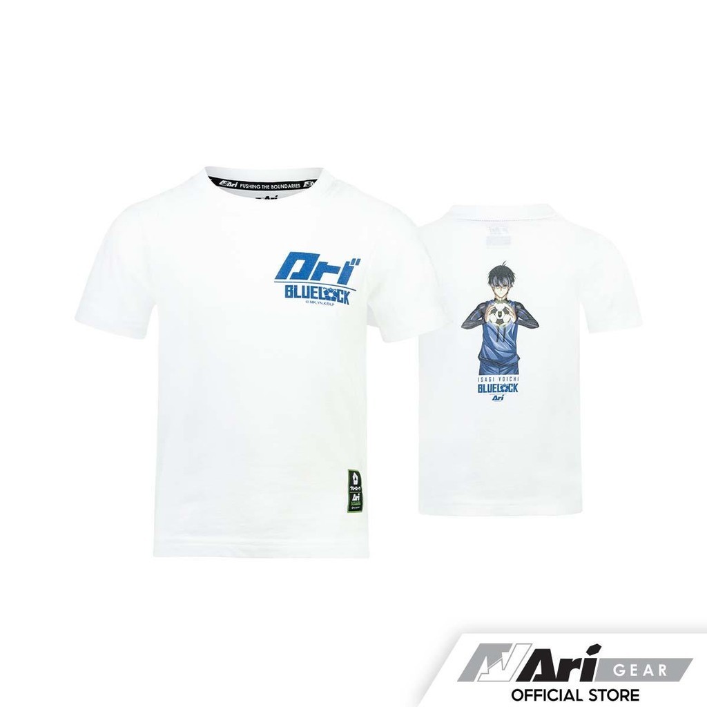 ARI X BLUE LOCK KIDS ISAGI TEE - WHITE/BLUE/BLACK  เสื้อยืด อาริเด็ก BLUE LOCK สีขาว