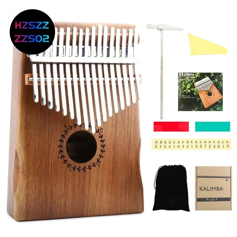 【Hzszzs02】เปียโนนิ้วหัวแม่มือ 17 คีย์ 17 โทนเสียง วัสดุไม้มะฮอกกานี พร้อมค้อนจูน