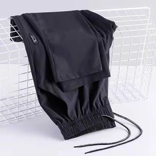 กางเกงขายาวผ้าไหมผู้ชายสบาย ๆ Breathable Cool Drawstring แห้งเร็วกีฬาสบาย ๆ