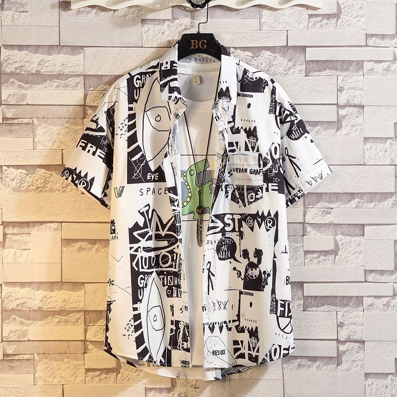 Maisida เสื้อแขนสั้นลายดอก สไตล์ฮาวาย ทรงหลวม thumbnail 9