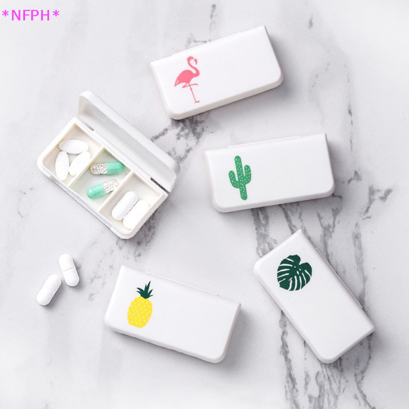 Nfph> กล่องตลับยา 3 ช่อง พลาสติก ขนาดเล็ก น่ารัก สําหรับเดินทาง