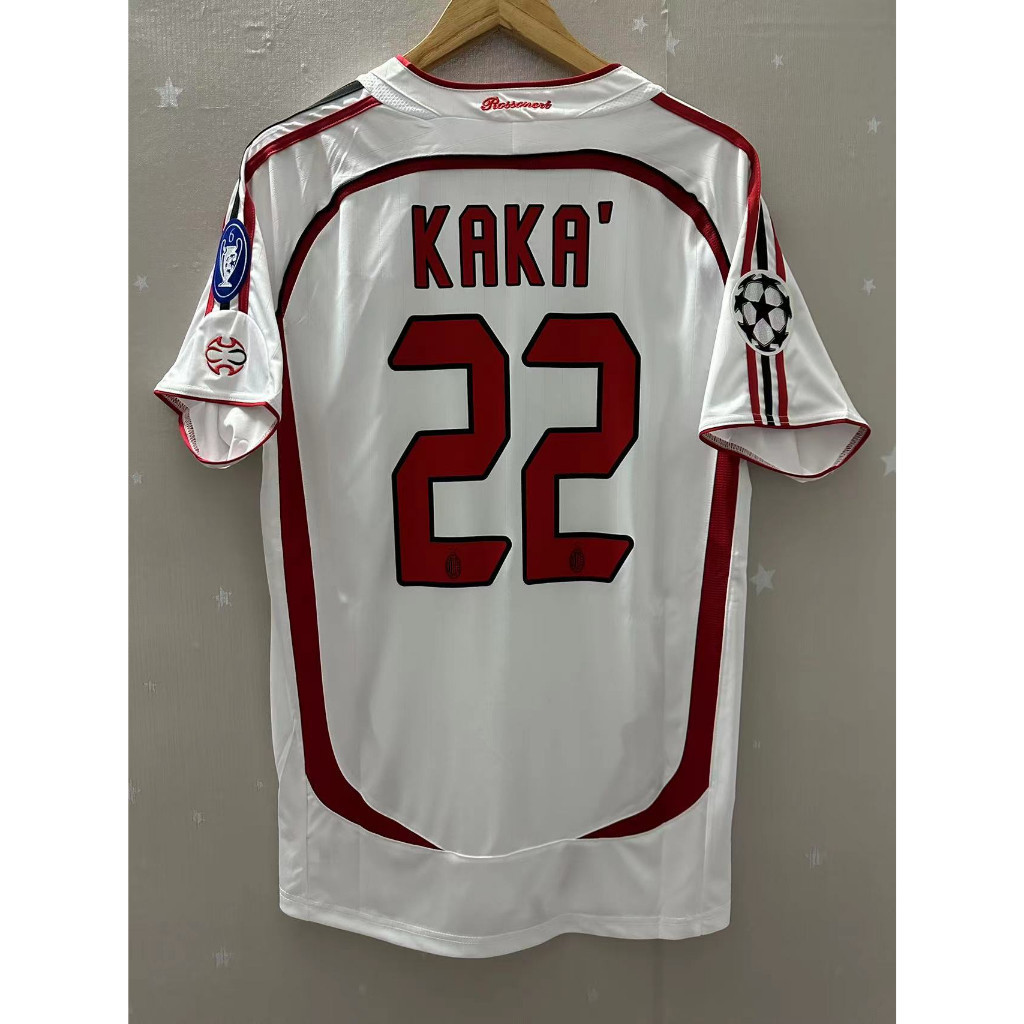 06-07 AC Milan คุณภาพสูง Away Retro Soccer Jersey เสื้อยืดที่กําหนดเองเสื้อฟุตบอล KAKA PIRLO MLDINI