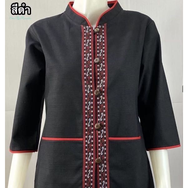 เสื้อผ้าฝ้าย-ผู้หญิง-สีดำ/02