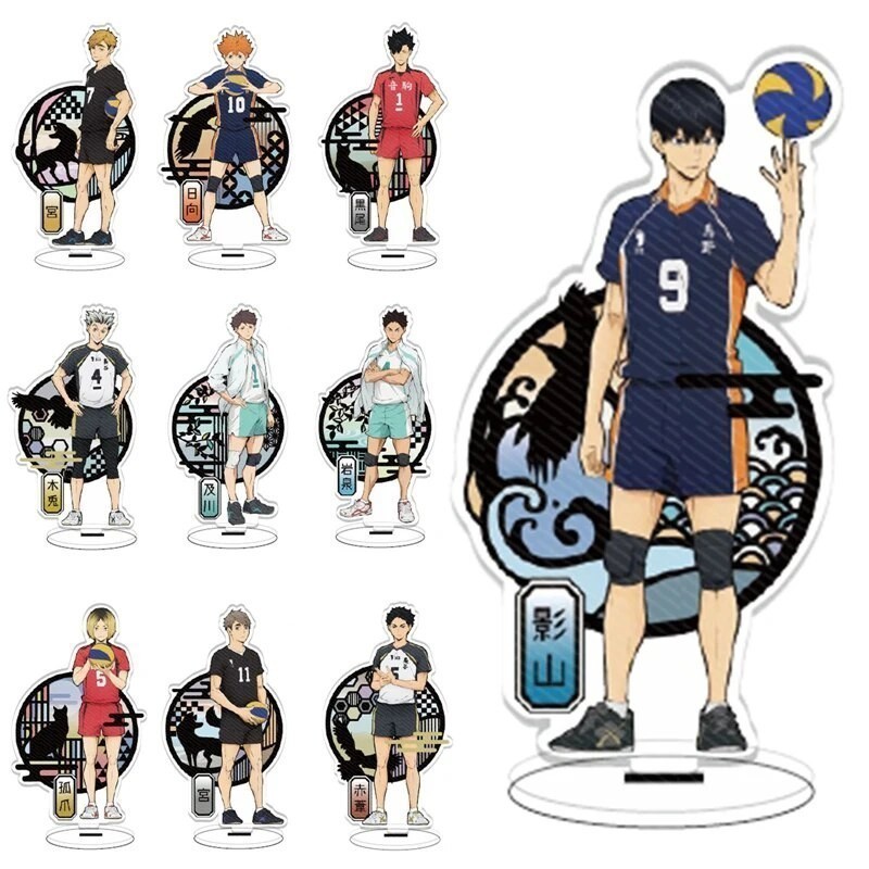 โมเดลสแตนดี้ Haikyuu Hinata Shoyo Tobio Kenma Kuroo Akashi Kotaro Kei Yaku 46 Study มุมอุปกรณ์ตกแต่งโต๊ะทํางาน