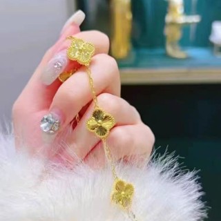 สร้อยข้อมือ จี้ใบโคลเวอร์สี่แฉก หลายดอก เครื่องประดับแฟชั่นห…