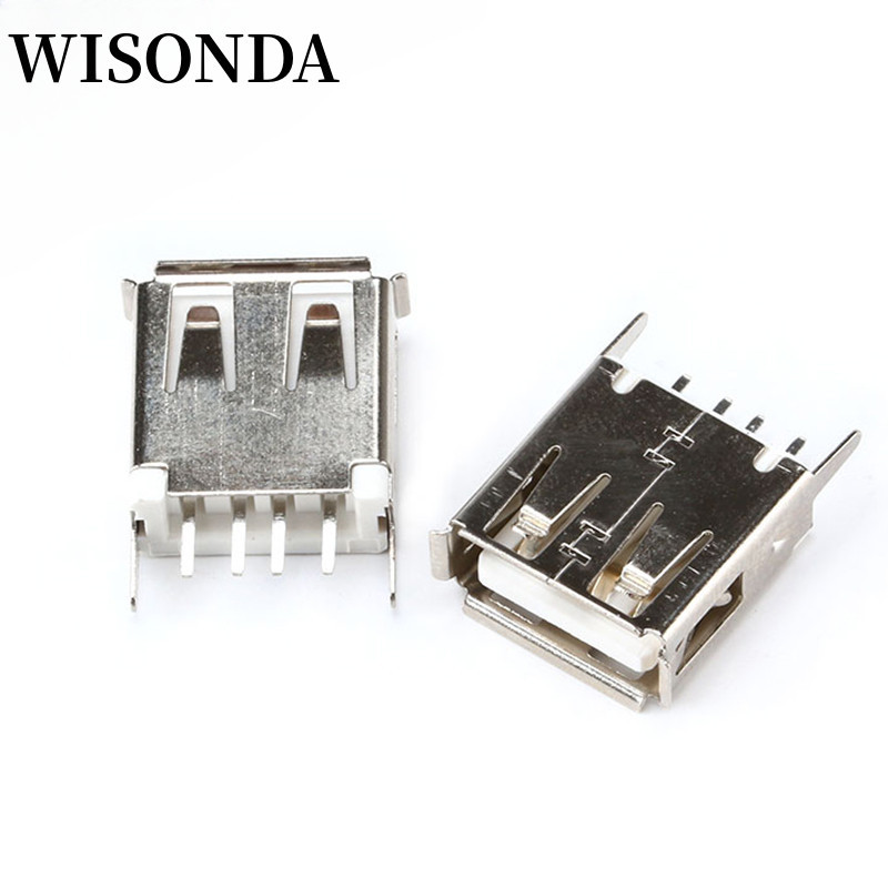 อะแดปเตอร์ซ็อกเก็ตเชื่อมต่อ usb ตัวเมีย 2.0 Type A ตัวเมีย 4 Pin 180 10 ชิ้น ต่อล็อต