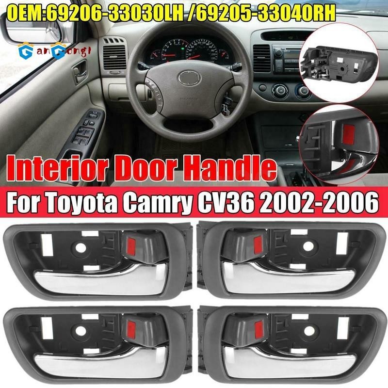 [gangong1] มือจับประตูภายในรถยนต์ โครเมี่ยม สําหรับ Toyota Camry CV36 2002-2006 69206-33030LH 69205-33040RH 4 ชิ้น