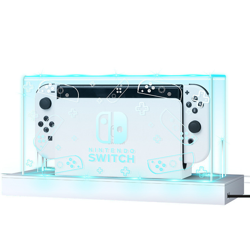 Oled แท่นชาร์จเรืองแสง หลายสี เปลี่ยนได้ / เปล่งแสง ฝาครอบกันฝุ่น แบบใส สําหรับ Nintendo Switch & Switch OLED