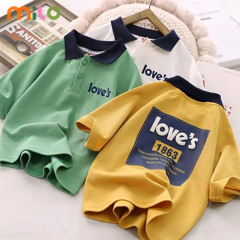 Milo เสื้อโปโล แขนสั้น คอปก ลําลอง แบบบาง ระบายอากาศได้ดี สําหรับเด็กผู้ชาย กลาง และเด็กโต