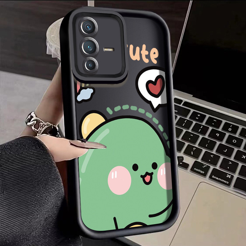 เคสโทรศัพท์มือถือ แบบหนา กันกระแทก ลายตาไดโนเสาร์ สําหรับ VIVO V23 5G V23i 5G V23e 5G V20 Pro S7 V11i V15 Y75 S12 5G