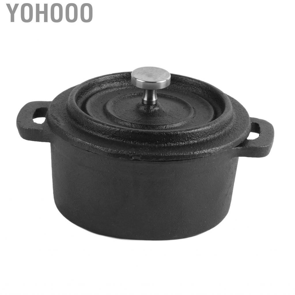 Yohooo Cast Iron Dutch Oven Non Stick Camping Cooking Pots W/Lid Baking HOT
