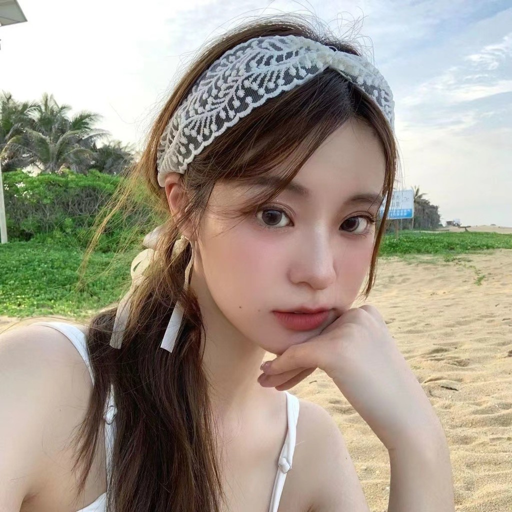 ที่คาดผม ริบบิ้นลูกไม้ สไตล์ฝรั่งเศส สําหรับผู้หญิง