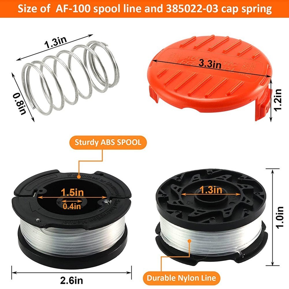 [LVDN ] 3/6pack สําหรับ Black & Decker เปลี ่ ยน String Trimmer Line Spool AF-100 Eater คุณภาพดี