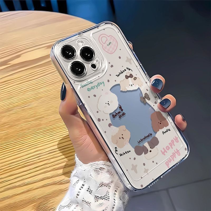 หมึกสาดการ์ตูนลูกสุนัขเหมาะสําหรับ Apple IPHONE15 14 13 12 11promax/pro XSMAX/XR/X/XS 7/8plus Street