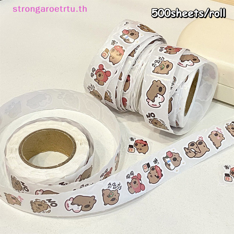 Strongaroetrtu 500 แผ ่ นแนวโน ้ มแฟชั ่ นน ่ ารักการ ์ ตูน Capybara สติกเกอร ์ Creative Kawaii ถ ้ วยน ้ ํากีตาร ์ โทรศัพท ์ กรณีตกแต ่ ง DIY สติกเกอร ์ เด ็ ก TH