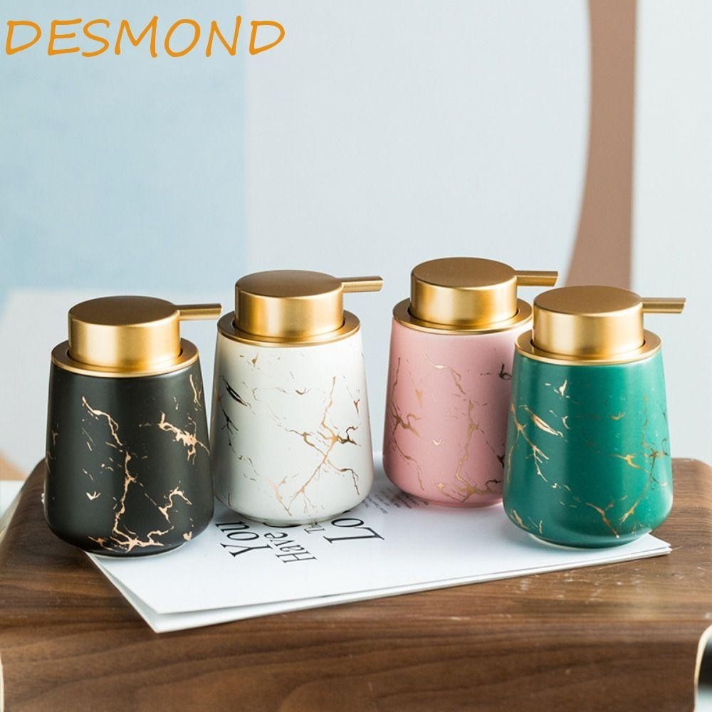Desmond โลชั ่ นสบู ่ ขวด , Leak-Proof ง ่ ายต ่ อการกดสบู ่ ปั ๊ ม Dispensers, Minimalist รูปแบบหินอ ่ อนเซรามิครีฟิลคอนเทนเนอร ์ เครื ่ องสําอางอุปกรณ ์ ห ้ องน ้ ําชุด