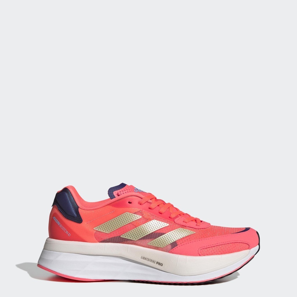 adidas วิ่ง รองเท้า Adizero Boston 10 ผู้หญิง สีชมพู GY0905