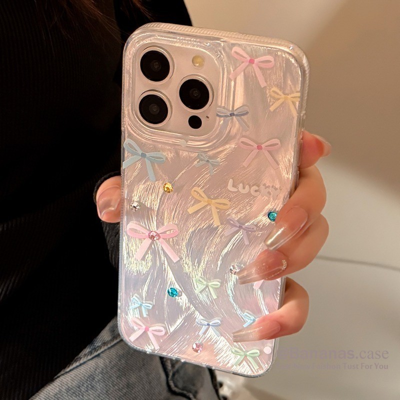 Iphone 15 14 13 12 11 Pro Max X Xr Xs Max 7 8 Plus SE2020 เคสโทรศัพท ์ Ins Candy สีโบว ์ นุ ่ มฝาครอบโทรศัพท ์