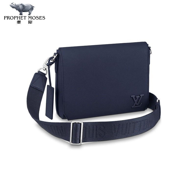 Louis Vuitton/Louis Vuitton Men's Bag LV Aerogram Cowhide Metal Logo Magnetic Buckle Flip Cover Mailman One Shoulder Cro