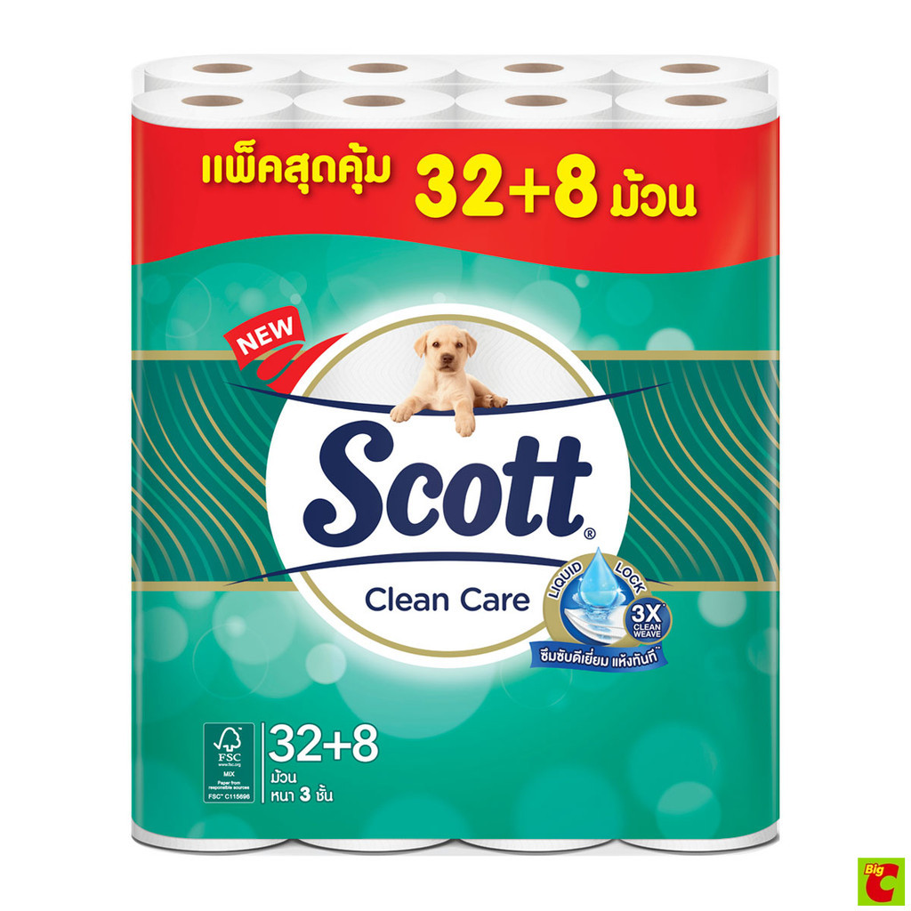 สก๊อตต์ คลีนแคร์ กระดาษทิชชูแบบม้วน แพ็ค 32+8