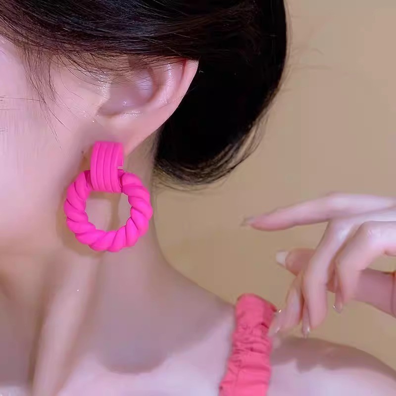 แฟชั ่ นต ่ างหู Y2K สีสันสดใสเกาหลี High-End Temperament Elegant ต ่ างหู - รูปที่ 7