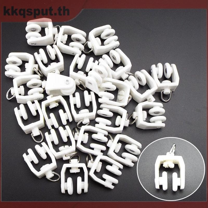 ม่านพลาสติกรางล้อตรงโค้งติดตามลูกกลิ้งแขวนผ้าม่านตะขอแหวนเลื่อนอุปกรณ์ตกแต่ง ขอบคุณ2