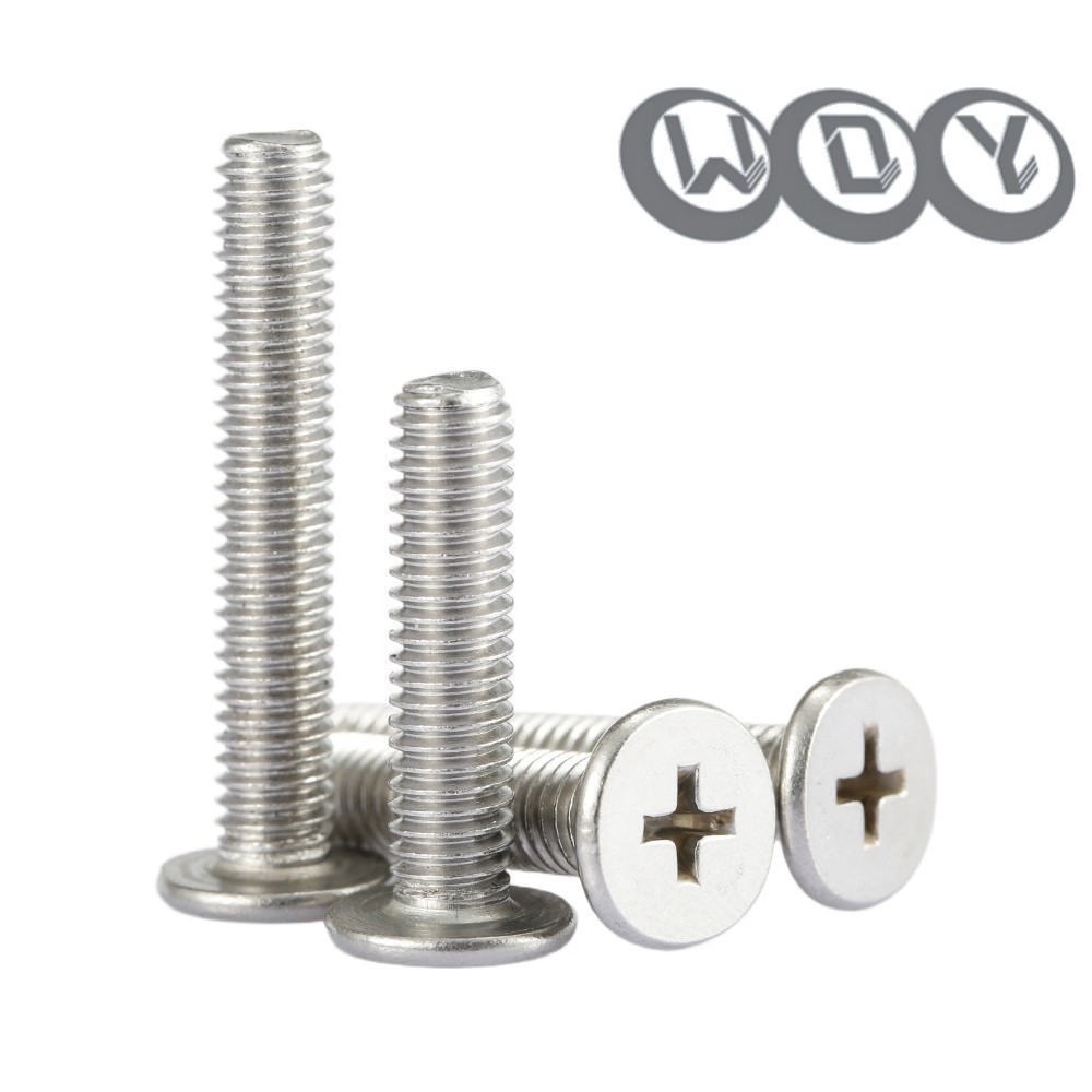 【YHL-1】น็อต คอมพิวเตอร์ สกรู หัวเตเปอร์ แฉก F+ สแตนเลส 304 เกลียวมิล หยาบ / Flat Head Phillip Machine Screw SUS304 M2M2.5M3M4M6M8