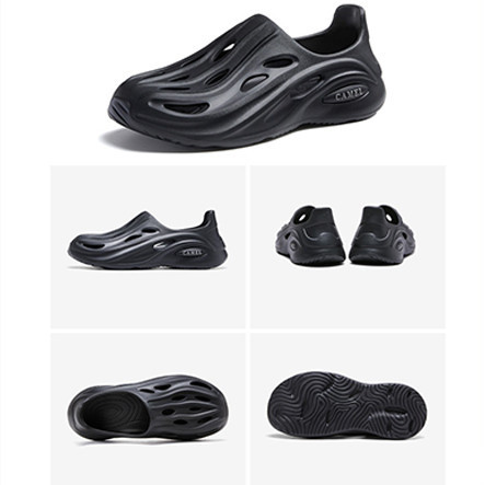 CROCS อูฐกีฬาฤดูร้อนกลวงรองเท้าแตะผู้ชายพื้นนิ่มแฟชั่นรองเท้าแตะชายหาดกันลื่นระบายอากาศกลางแจ้งจระเข้