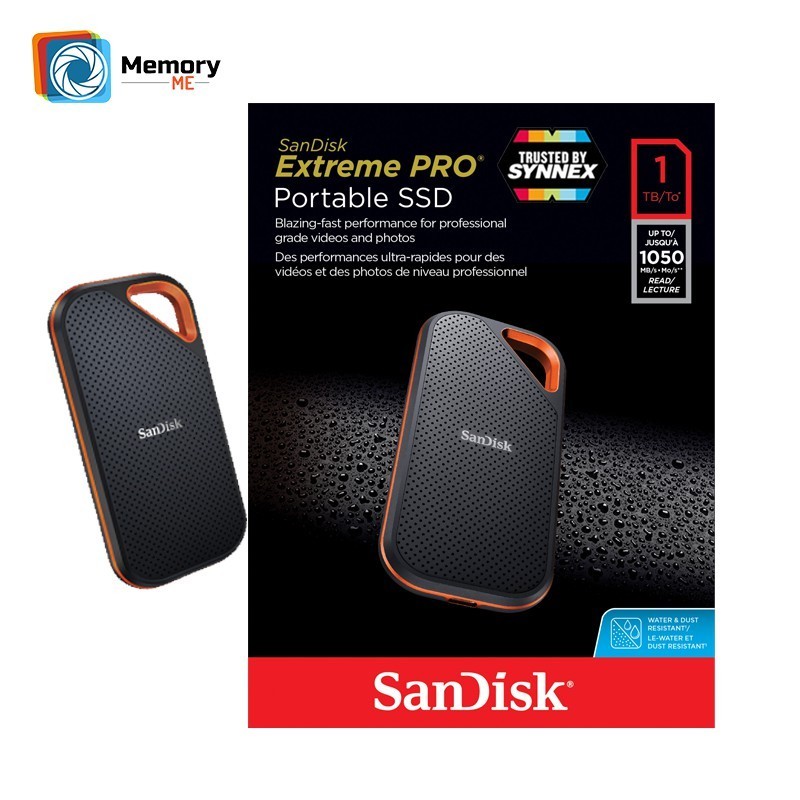 SANDISK Extreme Pro Portable SSD 1TB (SDSSDE80-1T00-G25) Speeds 1050MB/s เอสเอสดี แบบพกพา รับประกัน 