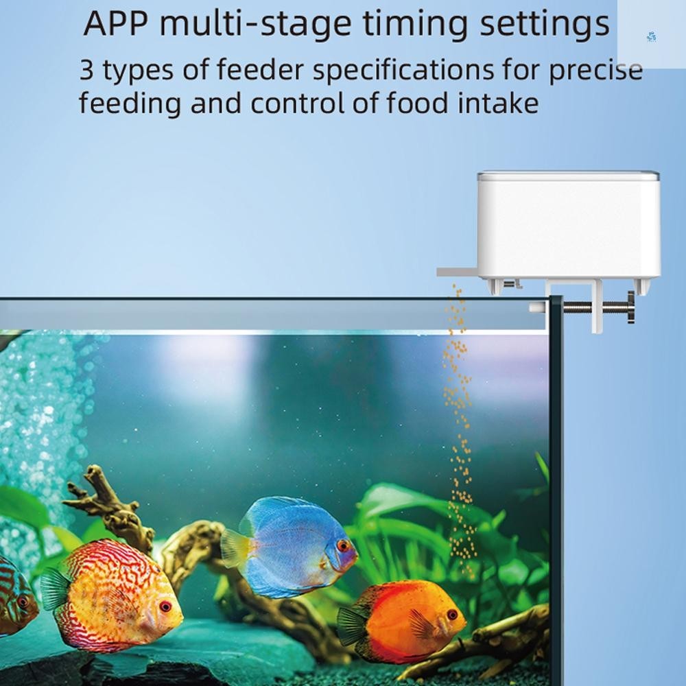Wifi อัจฉริยะจับเวลาเครื ่ องป ้ อนอัตโนมัติ Aquarium Goldfish Feeder 100ML ขนาดใหญ ่ ความจุ Fish Feeder โทรศัพท ์ มือถือ APP Control - รูปที่ 7
