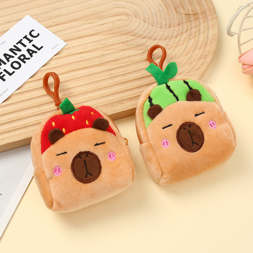 น่ารัก Ins การ์ตูนสุดฮอต Capybara กระเป๋าใส่เหรียญตุ๊กตาจี้กระเป๋าเงินเหรียญจี้ของขวัญ