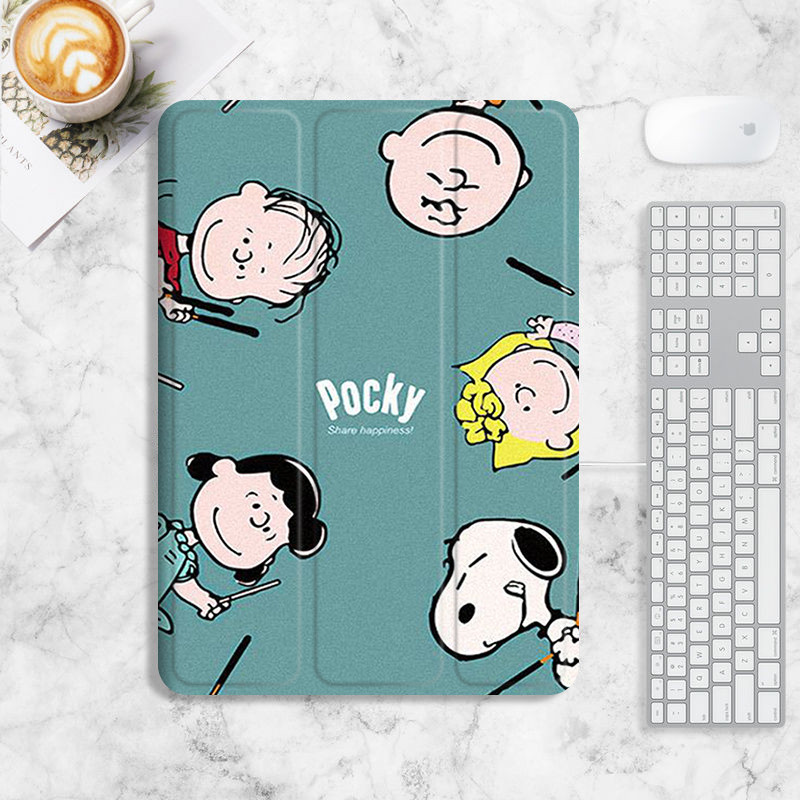 Snoopy Charlie case iPad mini 4 5 6 air 1 2 3 4 5 case iPad gen 7 8 9 10 pro 11 12.9 นิ้ว 2022 case with pen slot