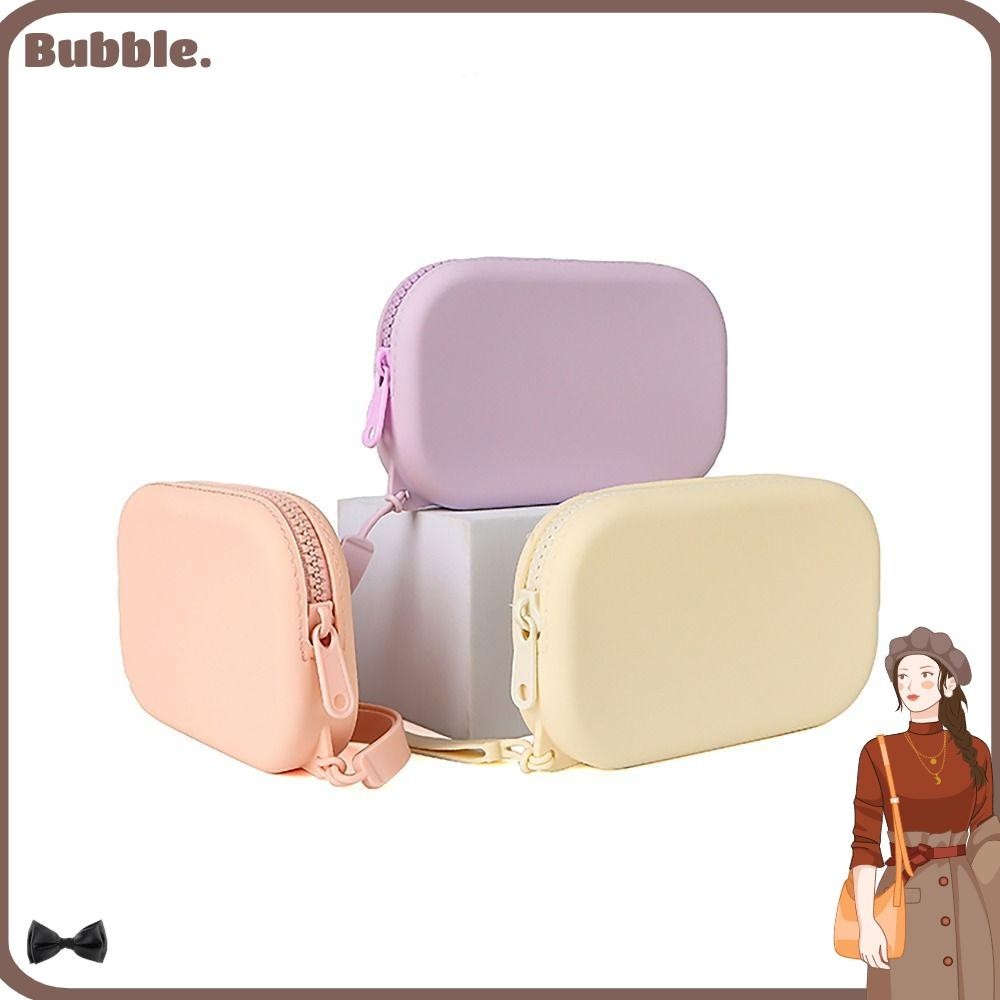 ฟอง กระเป๋าเครื่องสําอาง,ซิลิโคนออแกไนเซอร์เรียบซิปกระเป๋าสตางค์กระเป๋าใส่เหรียญ,ที่เรียบง่ายกันน้ํากระเป๋าเดินทางผู้หญิงสา