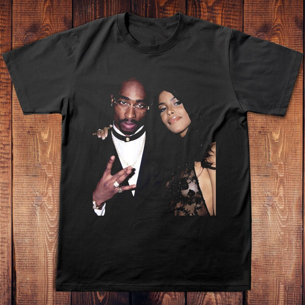 Vtg 2Pac Tupac Shakur Aaliyah เสื้อยืด 2Pac Rapper เสื้อยืด 90S Hip Hop