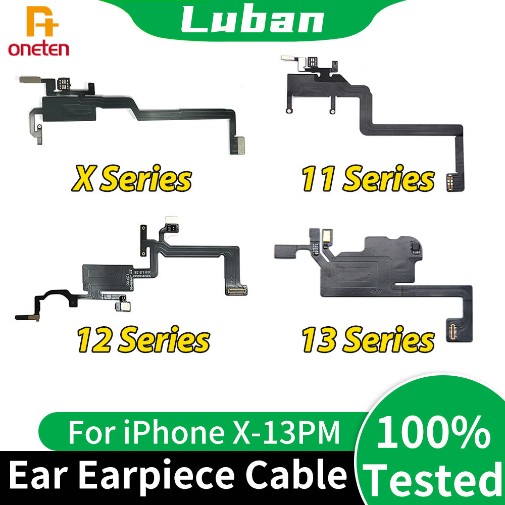 Luban หูหูฟังสําหรับiPhone X XS 11 12 13 Pro MAX Mini Light Sensorเสียงหูฟังลําโพงที ่ ว ่ างเปล ่ าFlexสาย