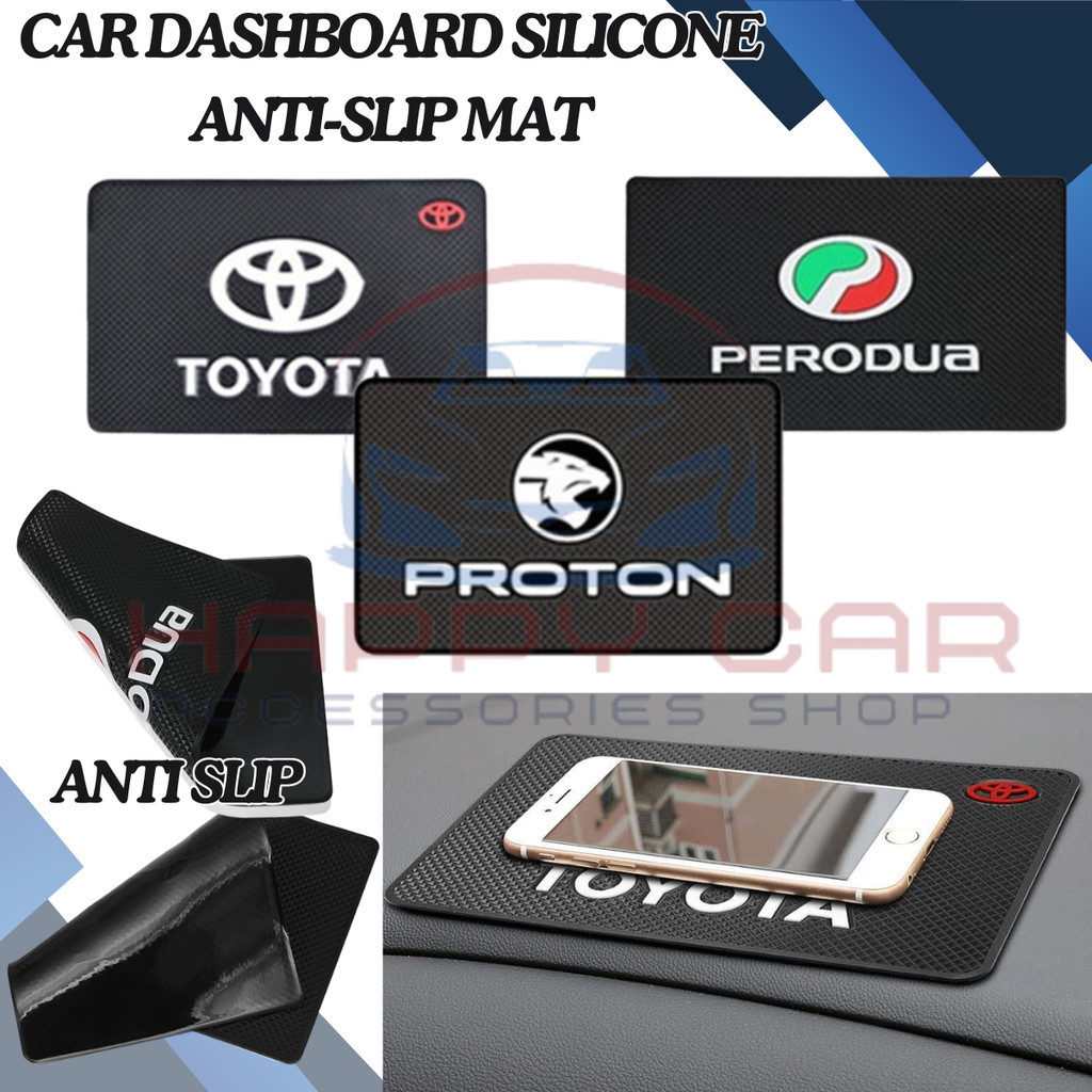 Happy PROTON PERODUA TOYOTA HONDA แดชบอร์ดรถซิลิโคนแผ่นกันลื่น