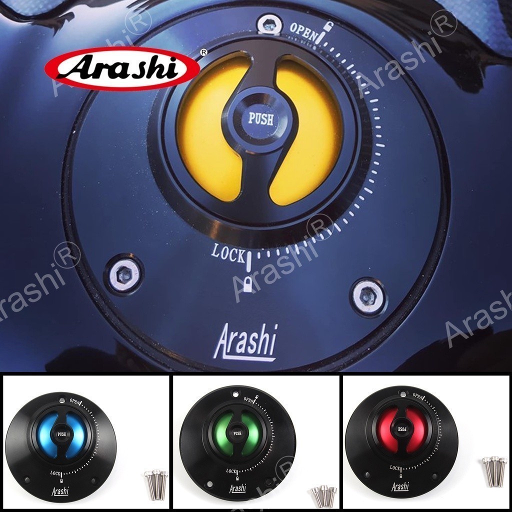 Arashi CNC Keyless การใช้ถังล็อคอย่างรวดเร็วสําหรับ KAWASAKI Z1000 2003-2017 / Z1000SX / NINJA 1000 