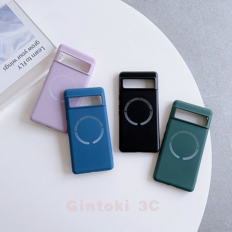 Google Pixel 9 Pro XL 8 Pro 8A 7A 6A 6 75 5A ปลอก N52 แม่เหล็กไร้สายชาร์จกรณีซิลิโคนอ่อนนุ่มกันกระแทกฝาครอบป้องกัน