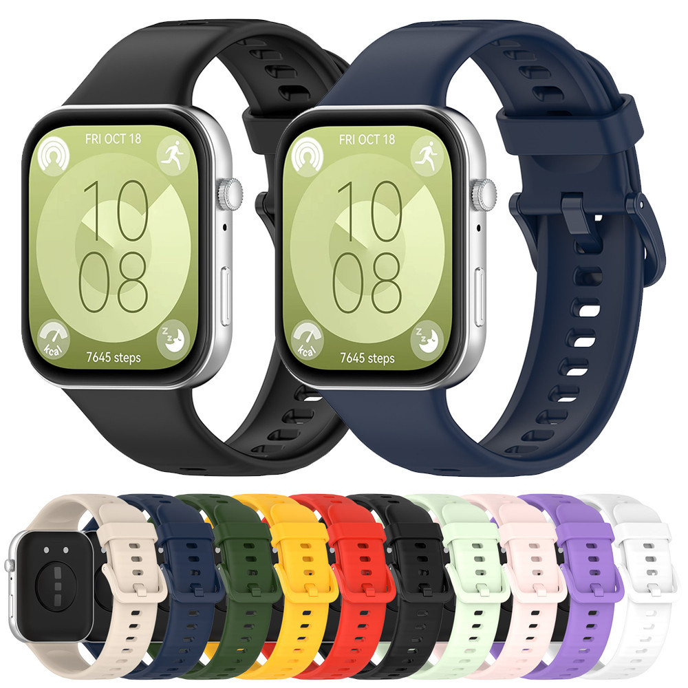 สายกีฬาสีสันสดใสสําหรับนาฬิกา Huawei Fit 3 Smartwatch สร ้ อยข ้ อมือซิลิโคนอ ่ อนนุ ่ มสายรัดข ้ อมือ