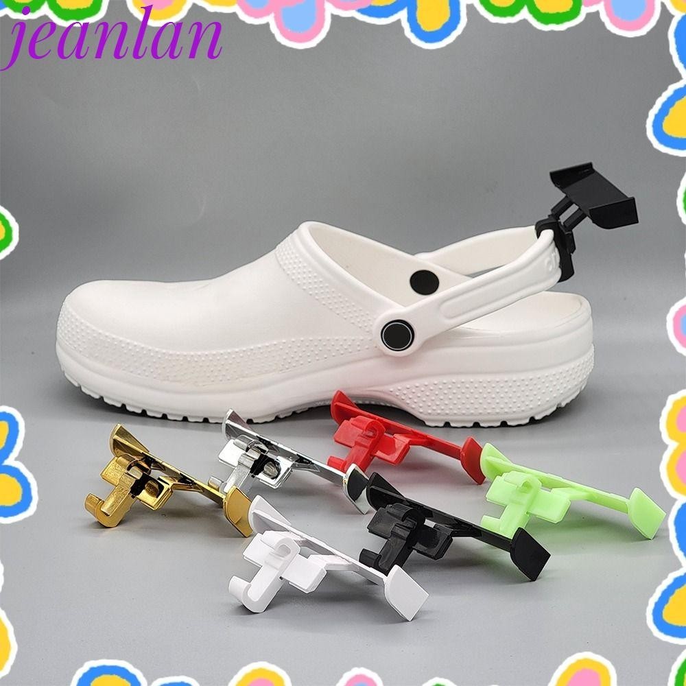 Jeanlan 2 ชิ้น ถ้ํา รองเท้าแตะ หาง ตกแต่ง DIY Croc Hole อุปกรณ์เสริมรองเท้า คลิปตกแต่งรองเท้า