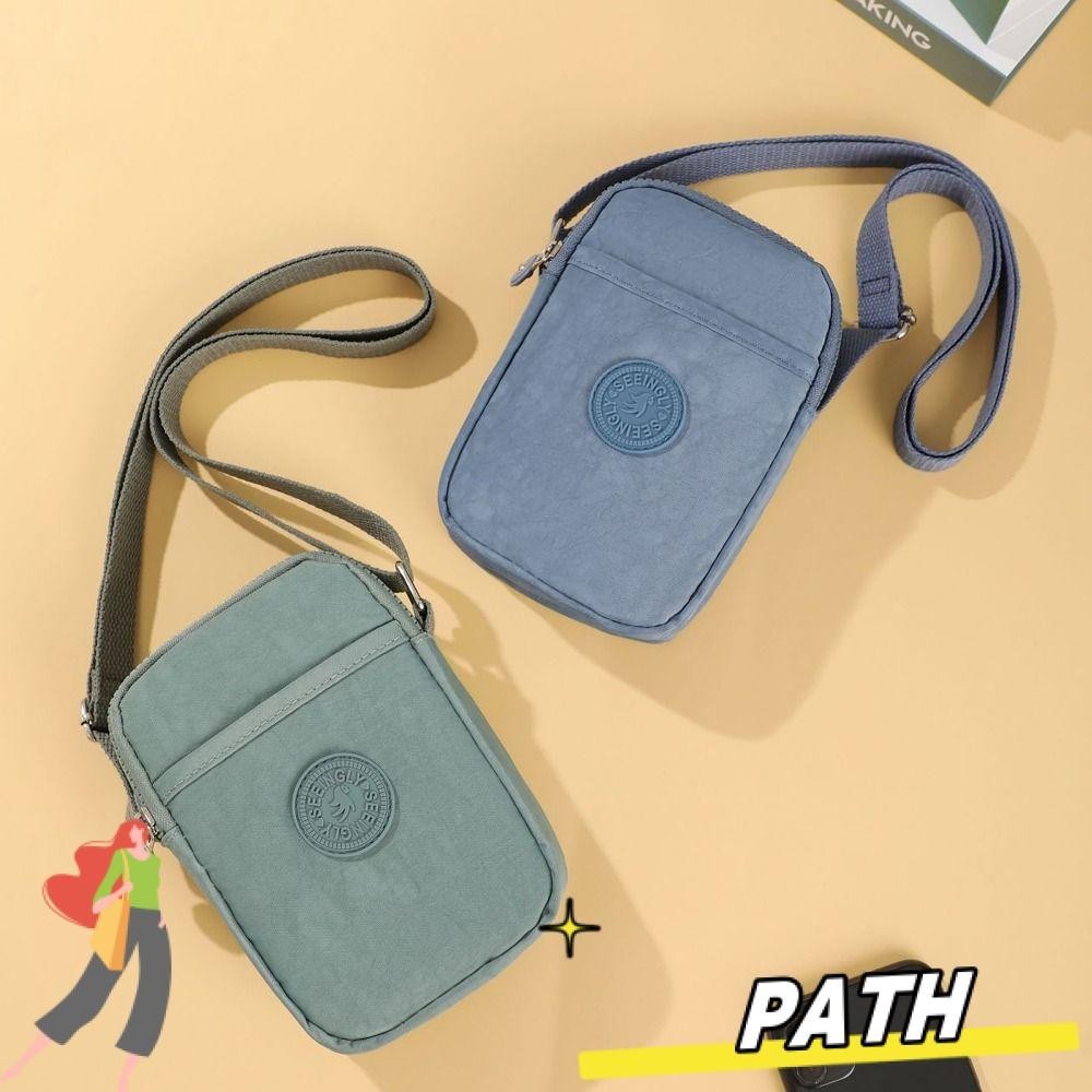 Path Phone Bag, Canvas Large Capacity Card Bag, Portable Zipper Crossbody Bag Women