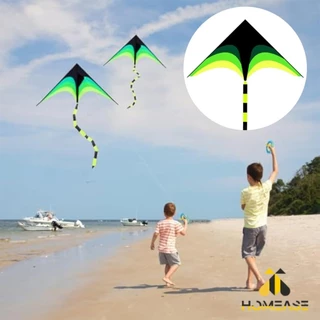 HA ว่าวสามเหลี่ยม ว่าวสายรุ้ง สีสดใส มีหางว่าวยาว รวมประมาณ 1.9 m เรียว Colored kite