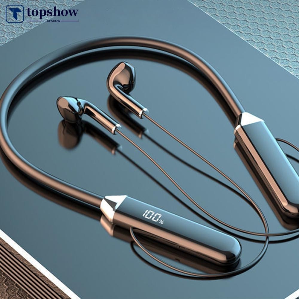 Topshow BNR สายคล ้ องคอ 5.2 หูฟังบลูทูธยาวพิเศษสแตนด ์ บายสเตอริโอลดเสียงรบกวนปลั ๊ กอุดหูหูฟังกีฬา